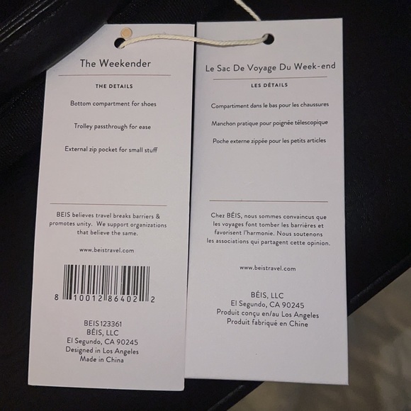 BIES Weekender Bag!! Brand New Never Used! - Picture 3 of 9